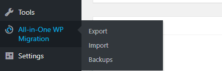 Migrate WordPress Using All in One Migration