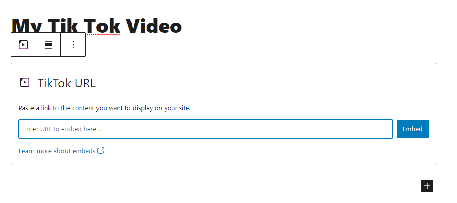 Embed TikTok Video in WordPress