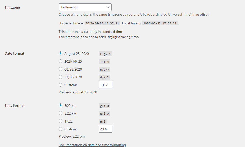 Change Date and TIme Format in WordPress