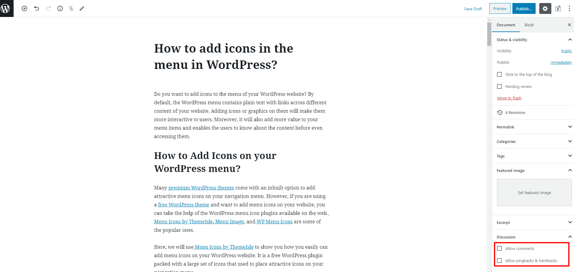 Disable Comments in WordPress