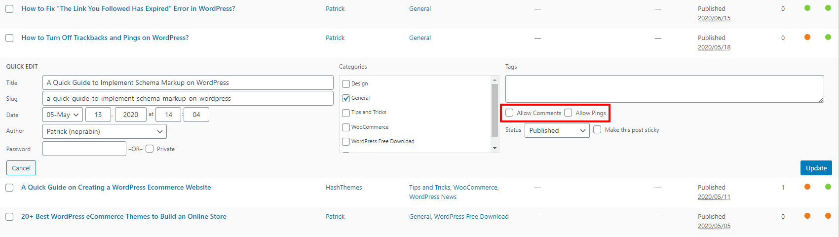 Disable Comments in WordPress